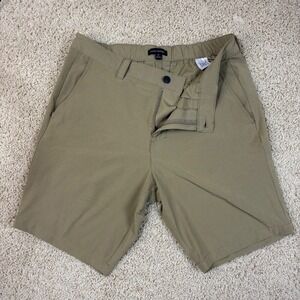 Banana Republic Mens Khaki Stretch Flat Front Shorts Size 34‎